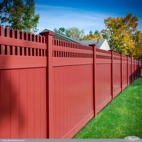 red vinyl fence